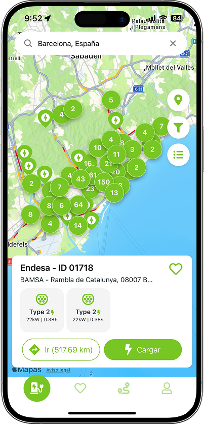 Mapa de cargadores